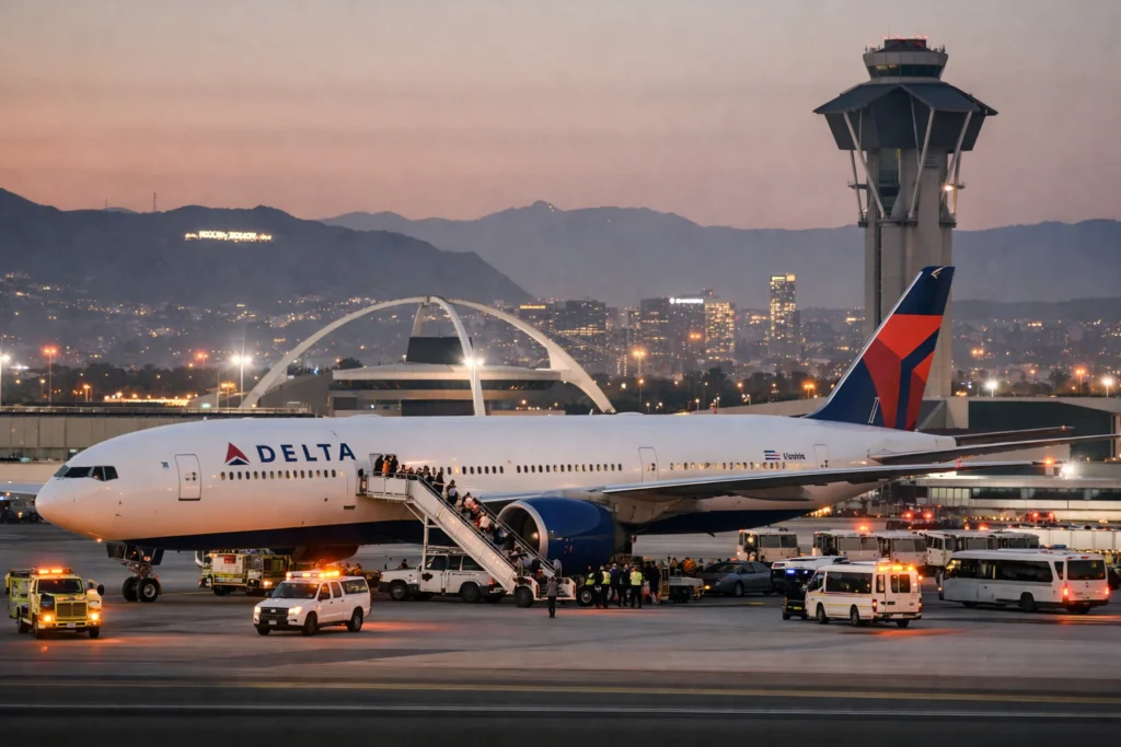 delta flight dl275 diverted lax today