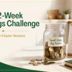 52-week savings challenge jar and calendar