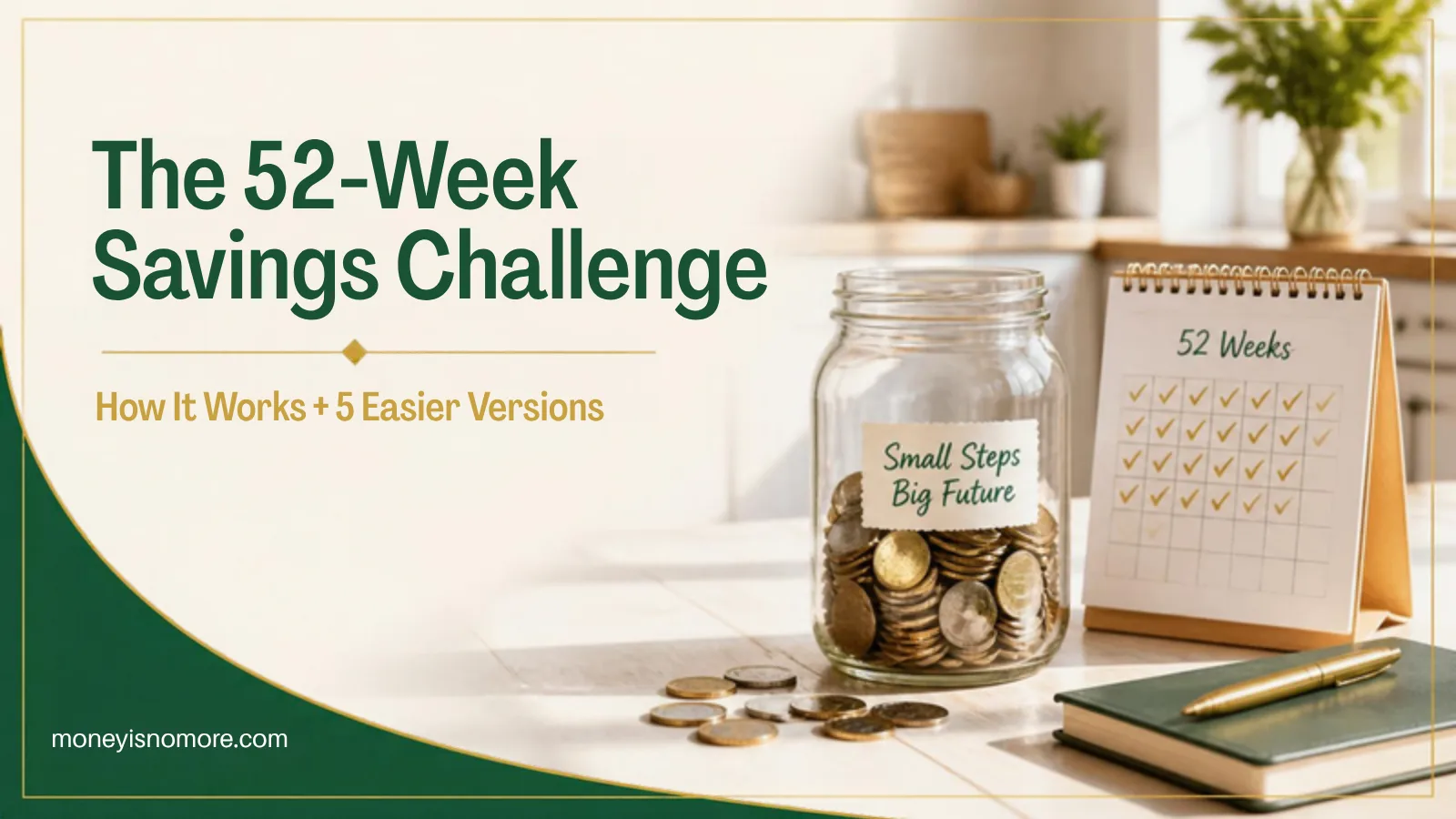 The 52-Week Savings Challenge: How It Works + 5 Easier Versions